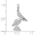 10k White Gold Pelican Pendant - Image 3