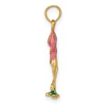 10K 3-D Enameled Pink Flamingo Pendant - Image 2