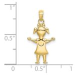 10k Solid Polished Girl with Pig-Tails Charm - Image 3
