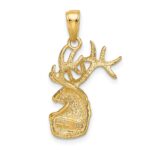 10K Polished Deer Head Charm - Image 4