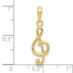 10k Treble Clef Pendant - Image 4