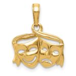 10k Polished Open-Backed Comedy/Tragedy Pendant