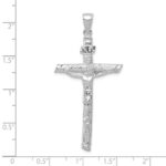 10k White Gold INRI Crucifix Pendant - Image 3