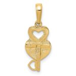 10K Polished Heart Key and Heart Lock Charm - Image 4
