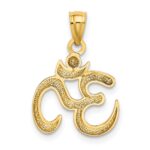 10k Gold Polished Om Symbol Pendant - Image 4