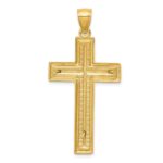 10k Two-tone Diamond-cut Latin Crucifix Pendant - Image 4
