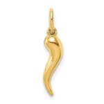 10k Hollow Italian Horn Pendant - Image 4