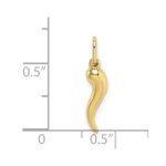 10k Hollow Italian Horn Pendant - Image 3