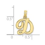 10K Polished D Script Initial Charm - Image 3