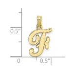 10K Polished F Script Initial Charm - Image 3