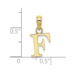10K Polished F Block Initial Charm - Image 3