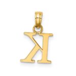 10K Polished K Block Initial Charm - Image 4