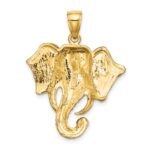 10K 2-D Elephant Head w/ Twisted Trunk Charm - Image 4