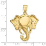 10K 2-D Elephant Head w/ Twisted Trunk Charm - Image 3
