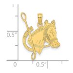 10K Textured Horse Head and Shoe Charm - Image 3
