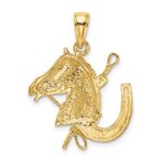 10K Horse Head w/ Shoe and Crop Charm - Image 4