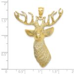 10K 3-D Textured Deer Head Charm - Image 3