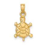 10K 3-D Polished Land Turtle Charm - Image 4