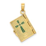 10K 3-D Moveable Enameled AN IRISH PRAYER Book w/Clover Charm - Image 3