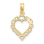10K Heart w/ Lace Trim Charm - Image 4