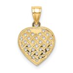 10K Cut-Out Textured Woven Heart Charm - Image 4