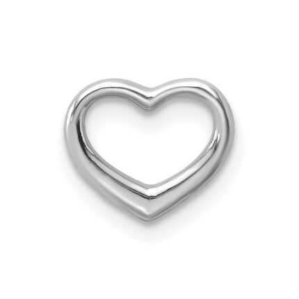 10K White Gold Polished Mini Floating Heart Slide