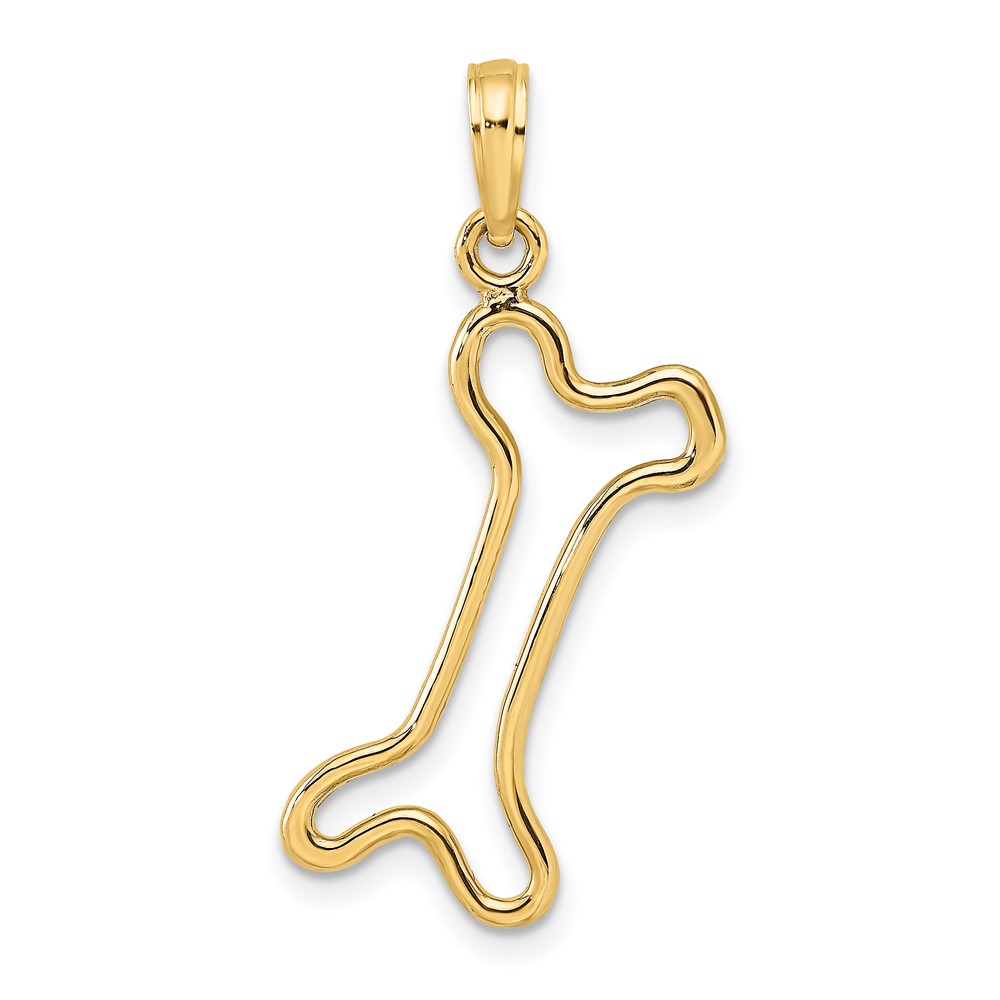 10K7166.jpg 10K Cut-Out Polished Dog Bone Charm - Image 1