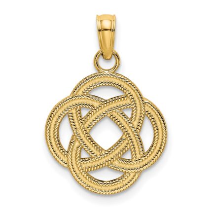10K Small Celtic Eternity Knot Circle Charm