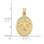 10K Fleur de Lis on Oval Disc Charm - Image 3