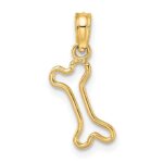 10K Cut-Out  Polished Mini Dog Bone Charm - Image 4