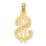 10K Textured Dollar Sign Charm - Image 4