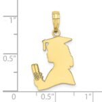 10k Polished Female Graduation Profile Charm - Image 5