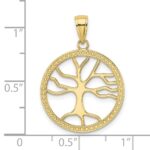 10K Large Tree Of Life In Round Frame Charm - Image 3