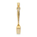 10K 3-D and Polished Table Fork Charm