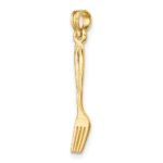 10K 3-D and Polished Table Fork Charm - Image 5