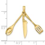 10K 3-D Moveable Spatula, Spoon, and Knife Charm - Image 3