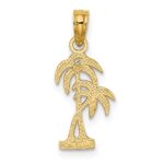 10K Textured Double Palm Tree Charm - Image 4