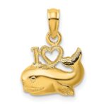 10K Polished  I HEART WHALES Charm