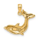 10K Textured Dolphin Jumping Charm - Image 4