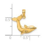 10K Textured Dolphin Jumping Charm - Image 3