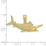 10K 2-D Textured Marlin Fish Charm - Image 3