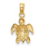 10K Textured Mini Sea Turtle Charm - Image 4