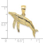 10K 2-D Textured Whale Charm - Image 3
