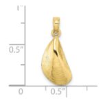 10K 2-D Polished Mussel Shell Charm - Image 3