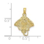 10K 2-D Stingray Charm - Image 3