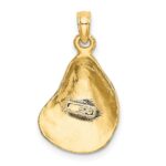 10K 2-D Textured / Polished Oyster Shell Charm - Image 4