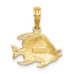 10K Polished Textured Fish Charm - Image 4
