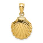 10K Polished 2-D Scallop Shell Charm