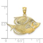 10K 2-D Polished Textured Fish Charm - Image 3