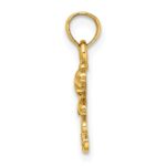 10K Textured Mini Double Dolphins and Waves Charm - Image 2